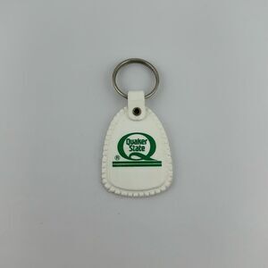 QUAKER STATE KEYCHAIN KEYRING FOB ADVERTISING MOTOR OIL CAR TRUCK RACING